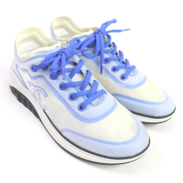CHANEL Low cut sneakers G34763 mesh White blue 41
