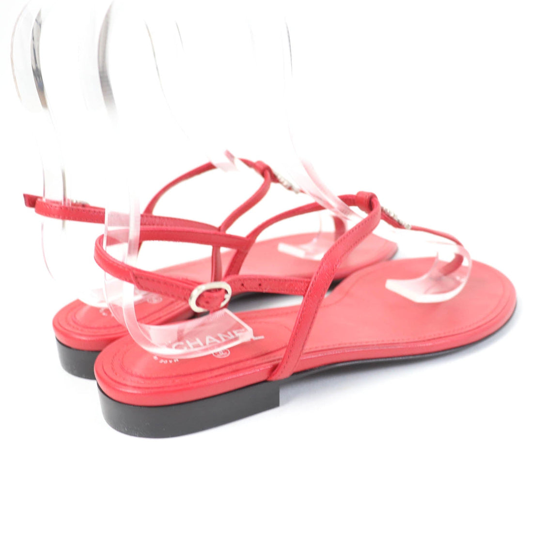 CHANEL Sandals leather Red 37