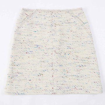 CHANEL skirt 03C P20369 wool Light Beige Multi 46