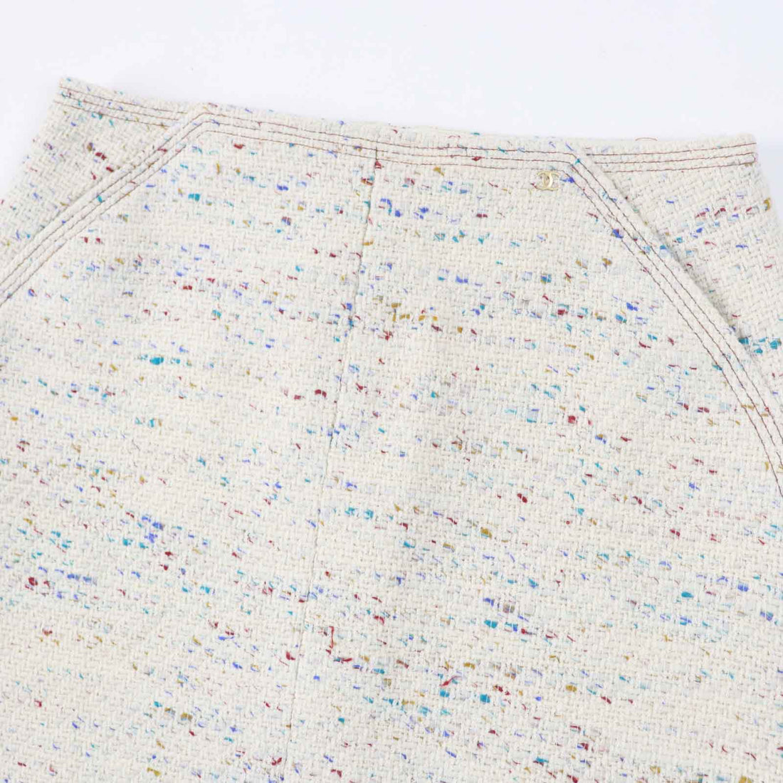 CHANEL skirt 03C P20369 wool Light Beige Multi 46