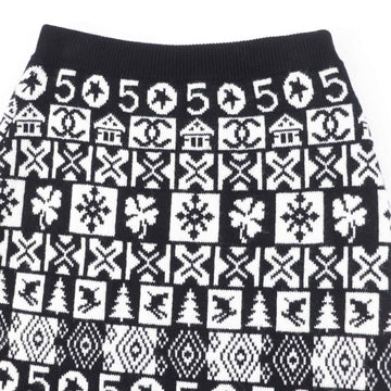 CHANEL skirt P62261 cashmere Black White 34