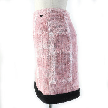 CHANEL skirt 22C P71877 cotton Pink white black 40