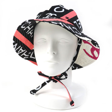 CHANEL hat 22S cotton White black pink M