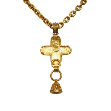Chanel CC Cross Bell Chain Necklace Metal Necklace in Good condition