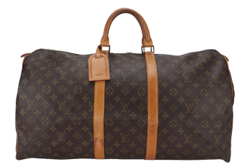 LOUIS VUITTON KEEPALL 55 MONOGRAM CANVAS GOLD HARDWARE WITH DUST COVER