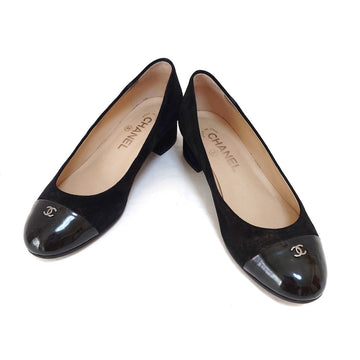 Chanel Black Suede Ballerinas, 36.5