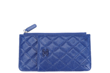Chanel Metallic Blue Caviar Leather Phone  Holder (2974xxxx), with Dust Cover & Box
