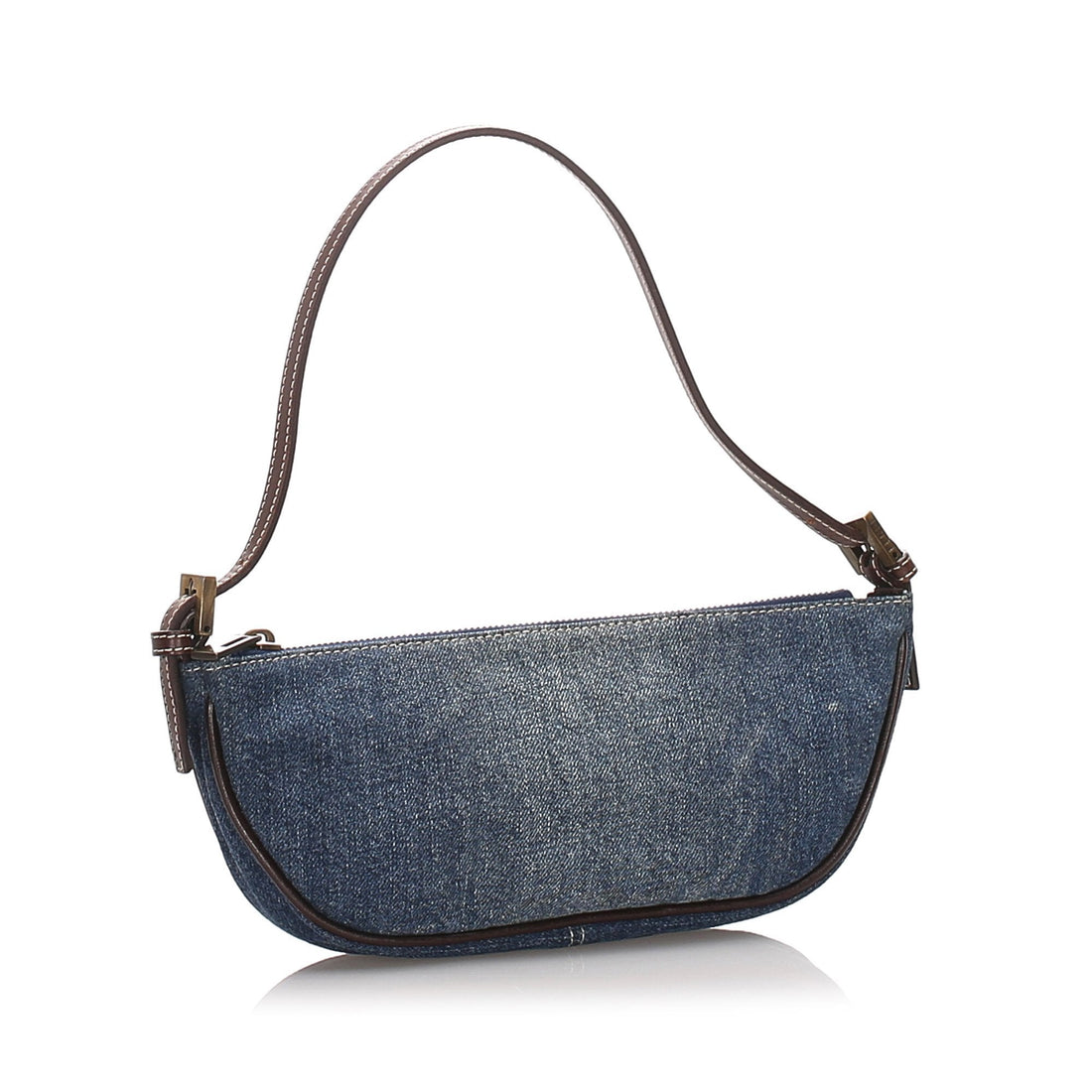 Fendi Blue Denim Fabric Baguette Italy