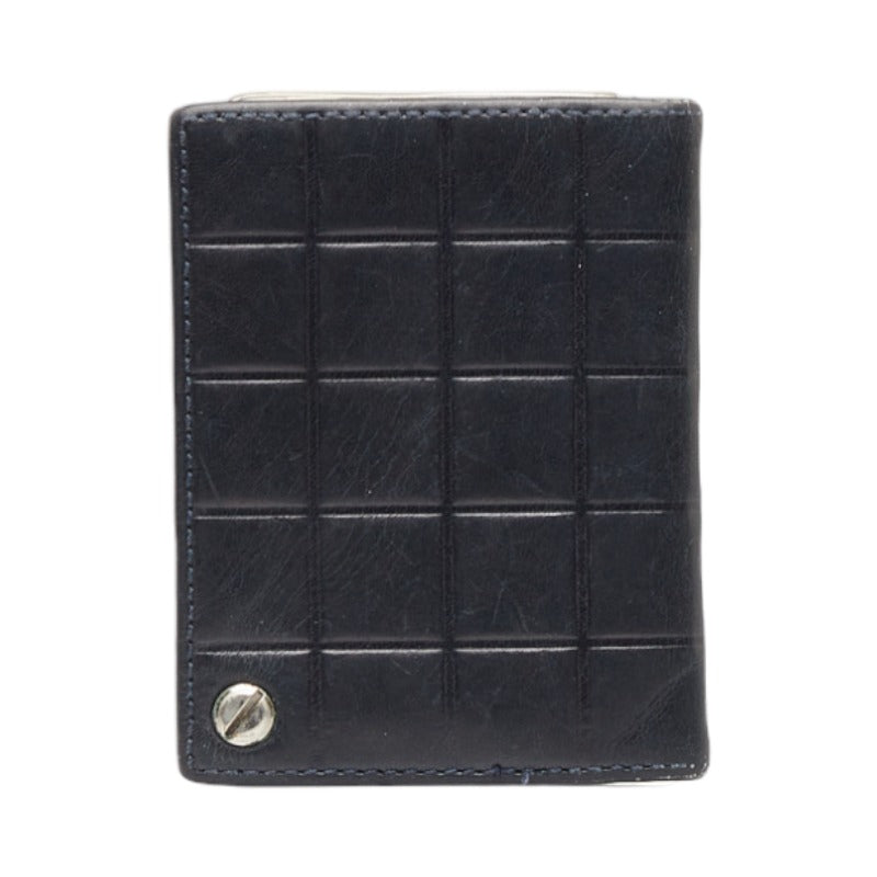 Chanel Chocolate Bar Card Case  Leather Business card case in Fair condition