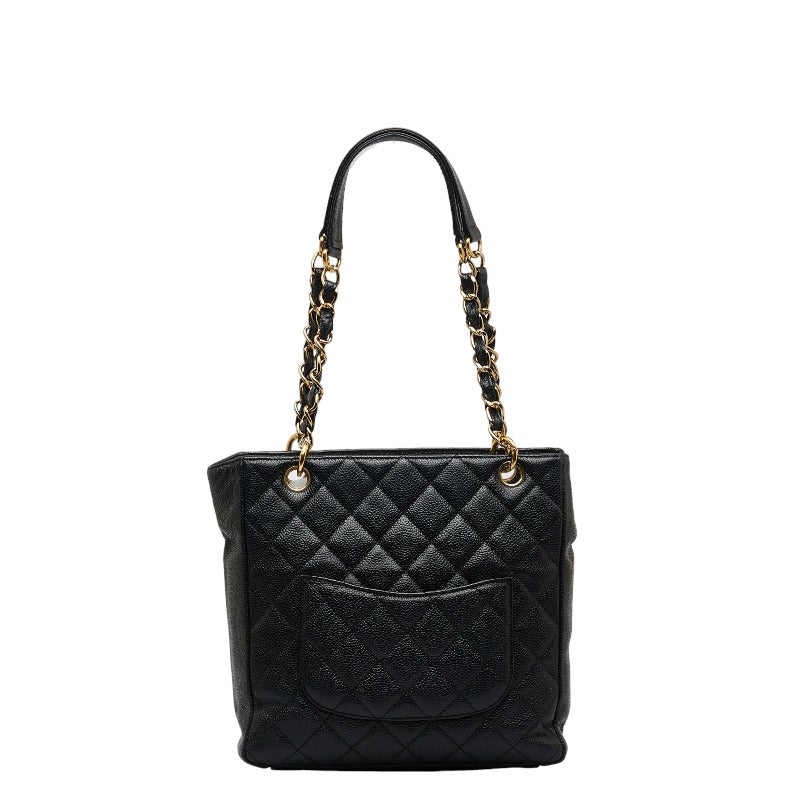 Chanel CC Caviar Grand Shopping Tote Leather Tote Bag in Good condition