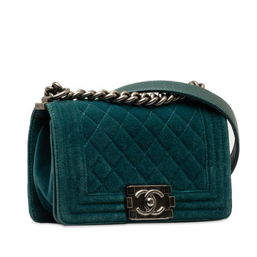Chanel Small Suede Le Boy Flap Bag Suede Shoulder Bag in Good condition