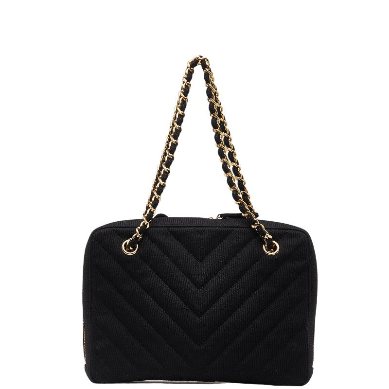 Chanel CC Chevron Pocket Camera Bag  Cotton Tote Bag in Excellent condition