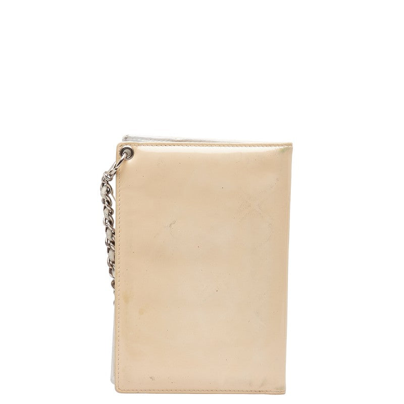 Chanel Patent Leather Card Holder Leather Card Case in Fair condition