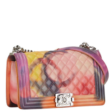 Chanel Flower Power Le Boy Flap Bag  Leather Shoulder Bag in Good condition