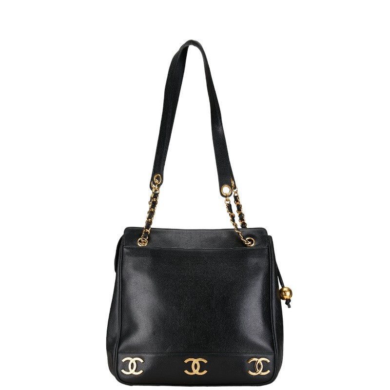 Chanel Triple CC Caviar Tote Bag Leather Tote Bag in Good condition