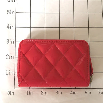 CHANEL Coin case enamel pink Compact wallet COCO Mark