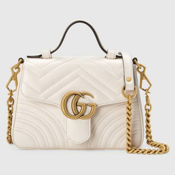 Gucci GG Marmont Small Top Handle Bag White Gucci GG Marmont Small Top Handle Bag White