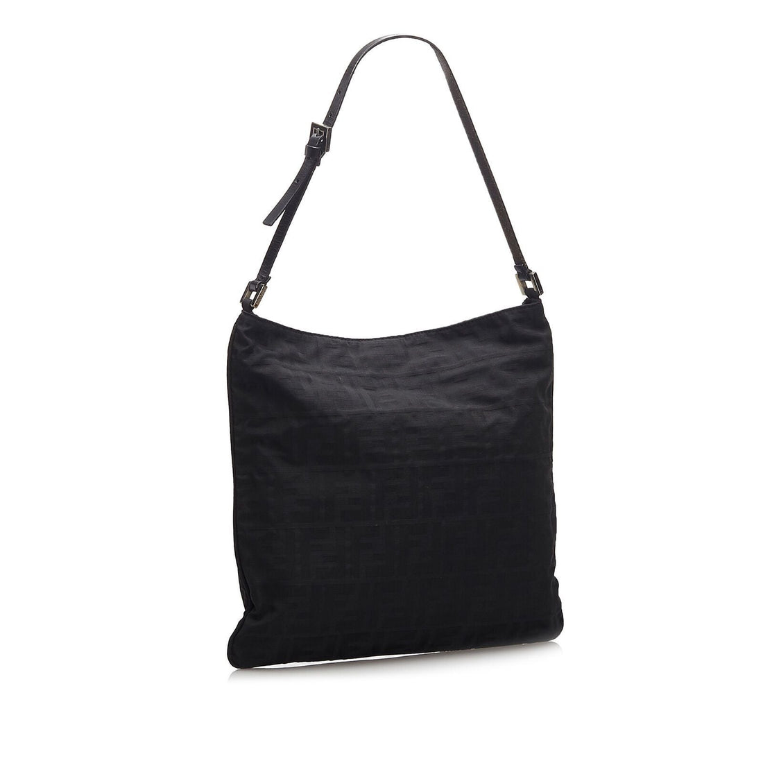 Fendi Black Canvas Fabric Zucca Shoulder Bag Italy