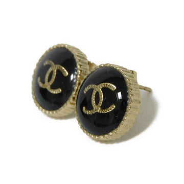 CHANEL Pierce A95896 Resin Clear black CC mark Round COCO Mark