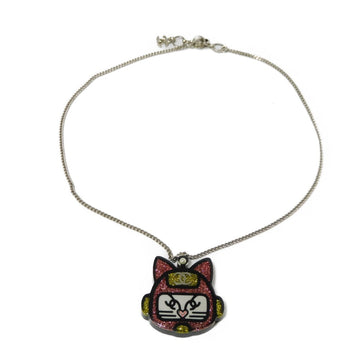 CHANEL Necklace A89431 Resin x Costume Pearl Clear x Black x Pink x Yellow COCO Mark Choupette Cat Robot