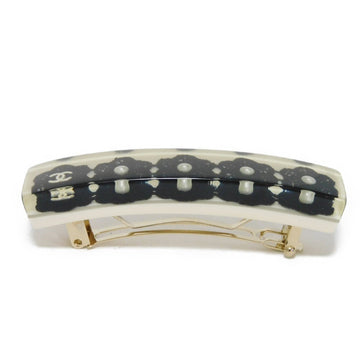 CHANEL Valletta Resin white CC mark Camellia COCO Mark Hair Clip