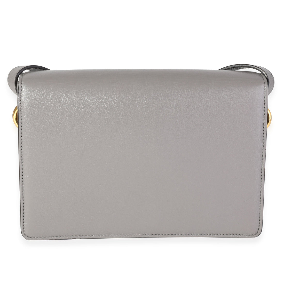 GUCCI Gray Leather GG Ring Shoulder Bag