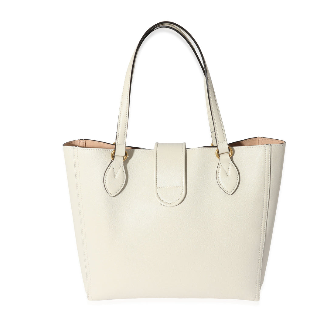GUCCI White Leather New Sakai Small Dahlia Tote