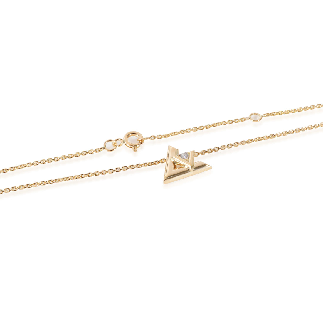 LOUIS VUITTON LV Volt Pendant in 18k Yellow Gold 0.03 CTW