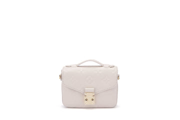 Louis Vuitton Micro Métis (M81390) Monogram Empreinte Beige Color, Gold Hardware with Gold Chain, Dust Cover & Box