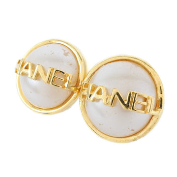 CHANEL Earring Plated Gold, Faux Pearl gold Women Used