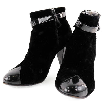 CHANEL boots velvet black Women 36C Used