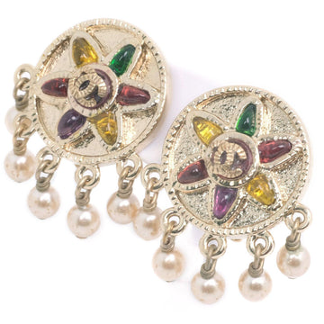 CHANEL Earring Fake pearl gold COCO Mark Women Used