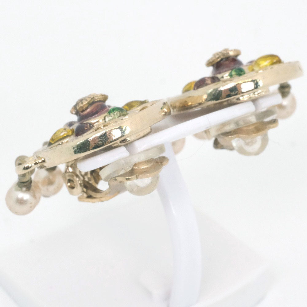 CHANEL Earring Fake pearl gold COCO Mark Women Used
