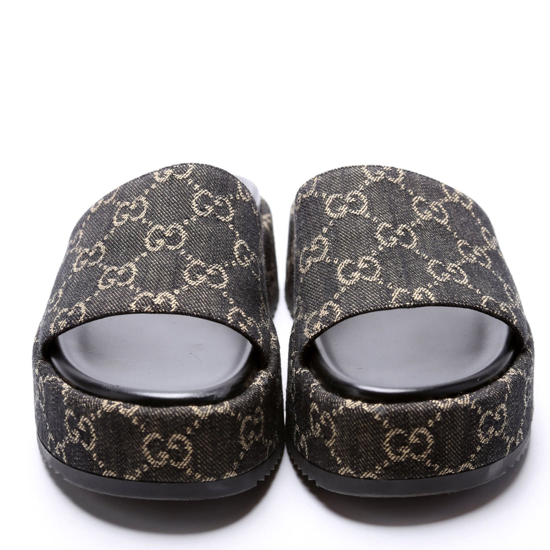 Gucci Denim Platform Slides Size 37