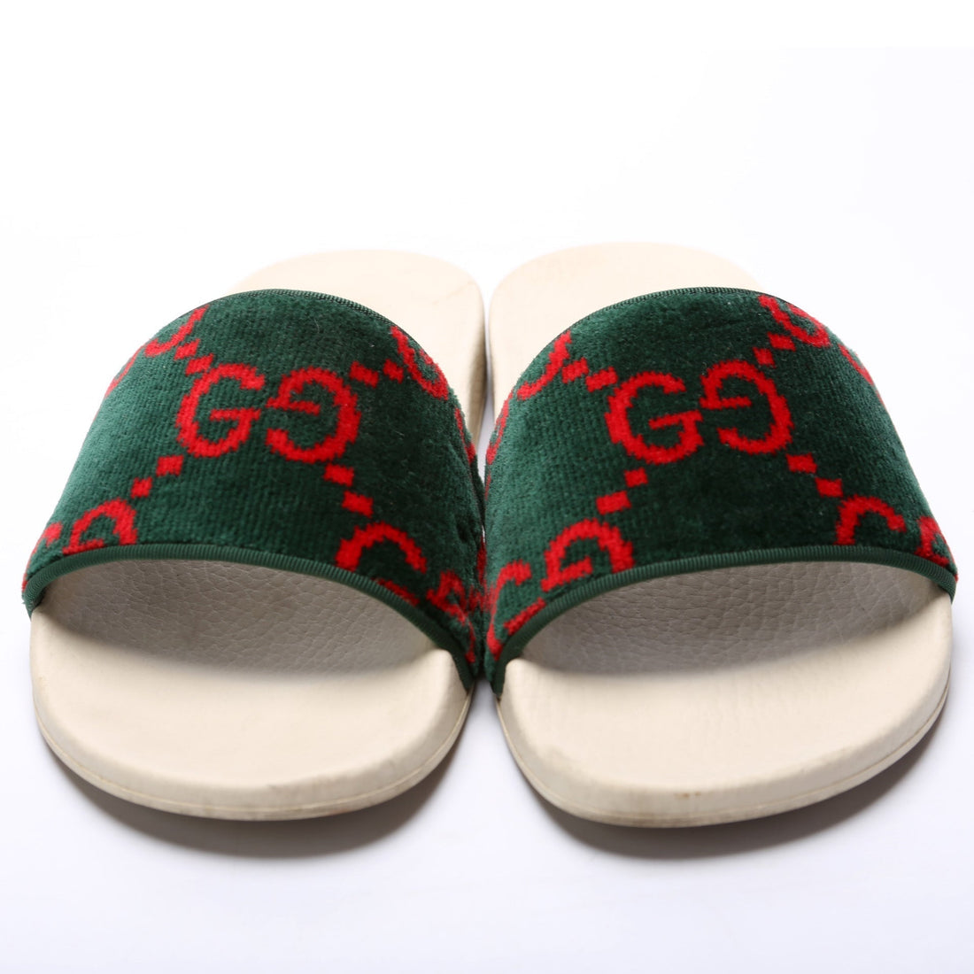 Gucci Velvet Rubber Slides Size 42