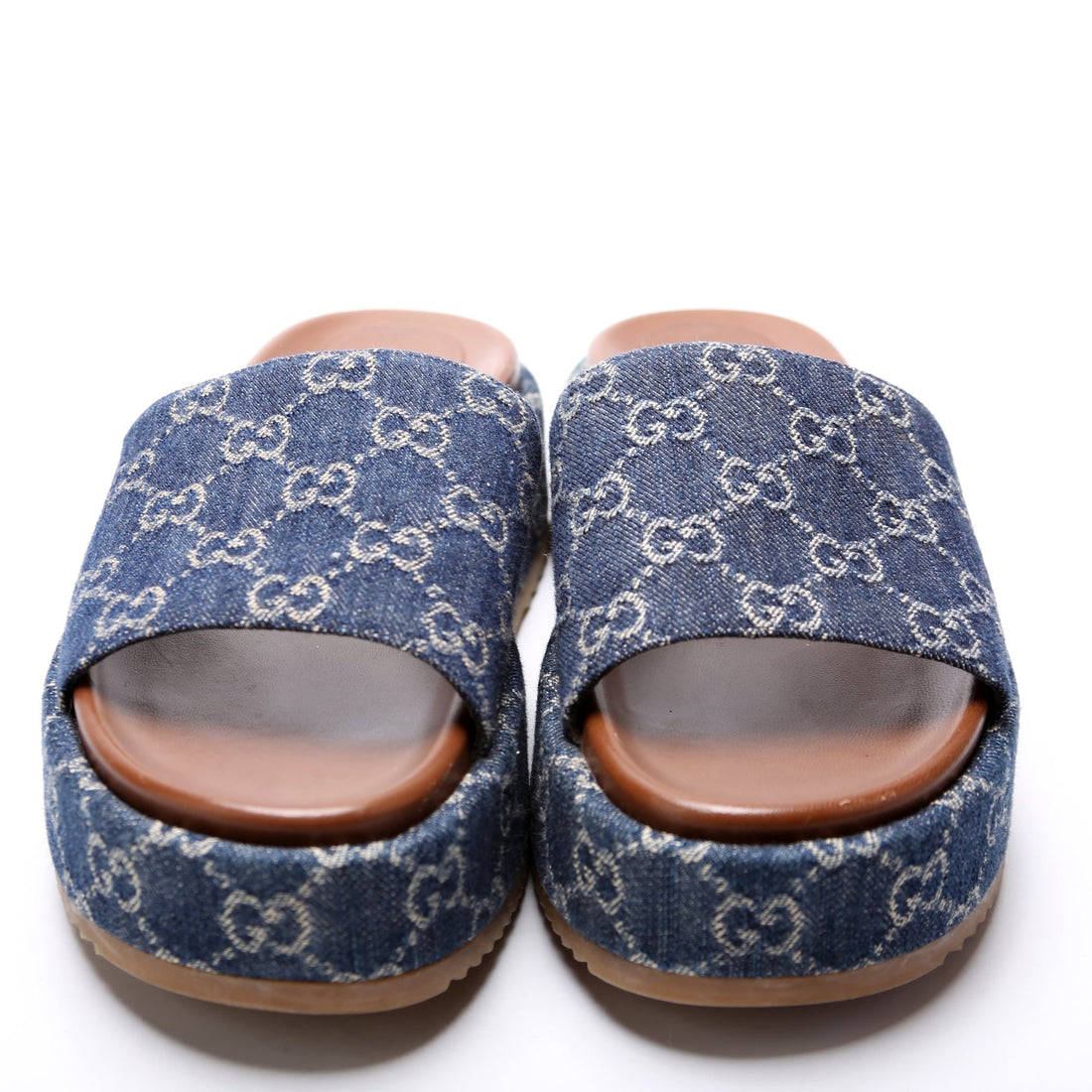 Gucci Denim Platform Slides Size 39