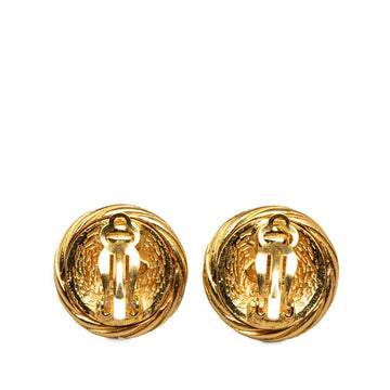 Chanel CC Clip On Earrings Metal Earrings in Good condition