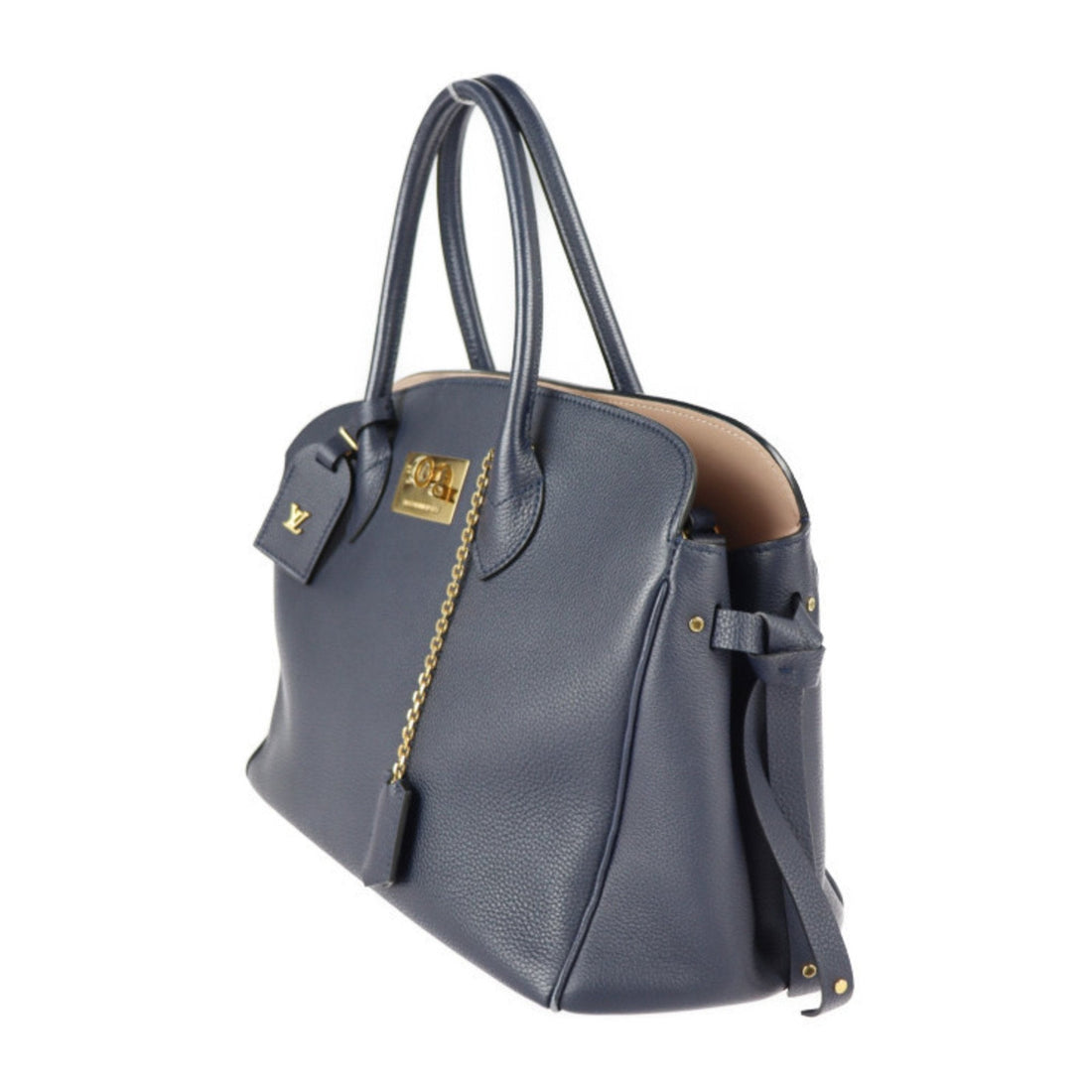 LOUIS VUITTON Mira MM Handbag M53948 Taurillon Leather Blue Marine 2WAY Gold Hardware