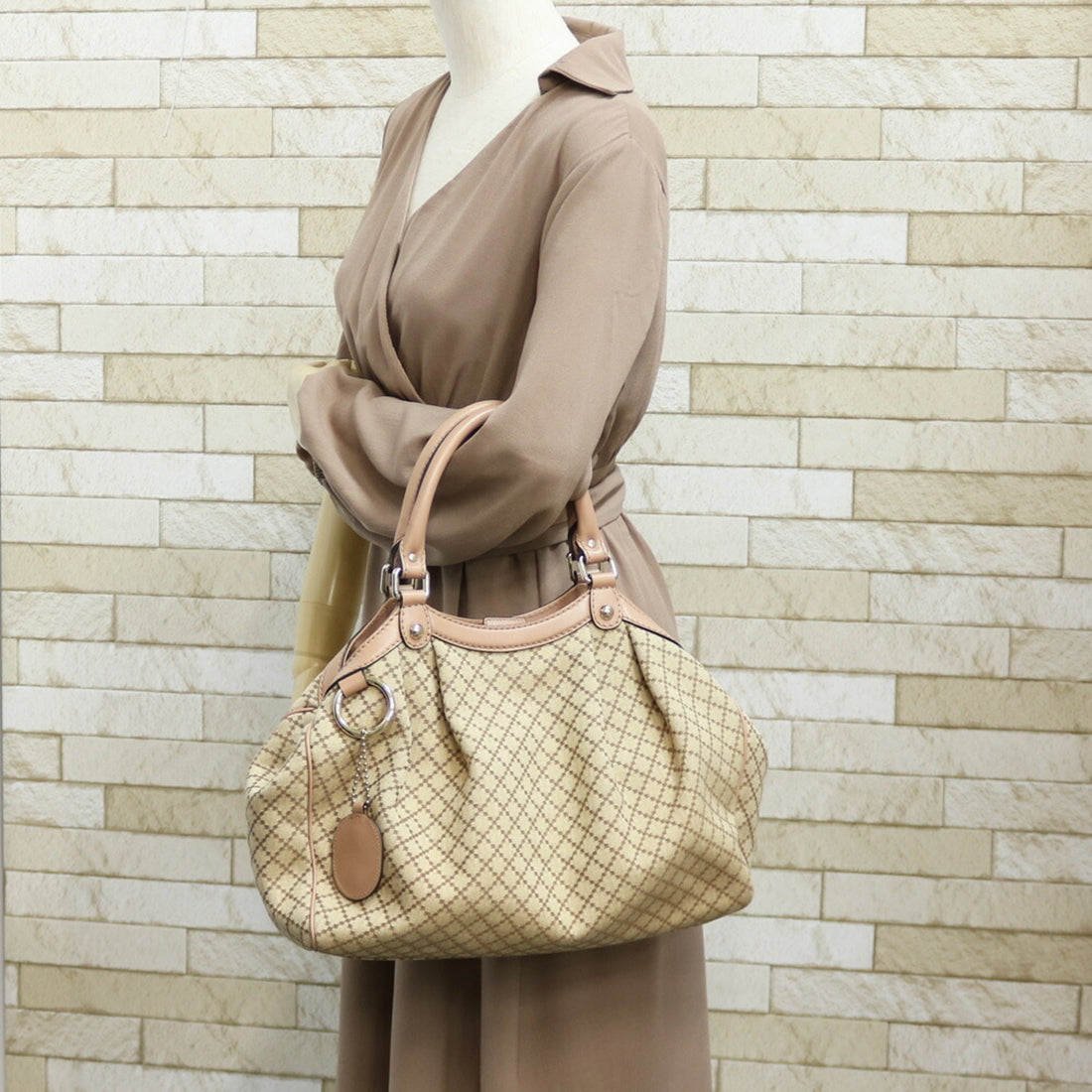 Gucci Handbag Diamante Beige Women's Men's