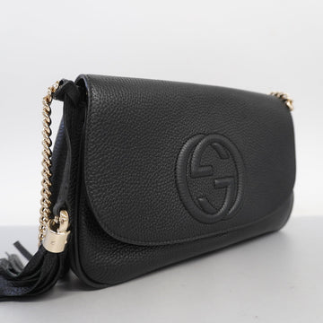 GUCCIAuth  Soho Shoulder Bag 536224 Women's Leather Shoulder Bag Black