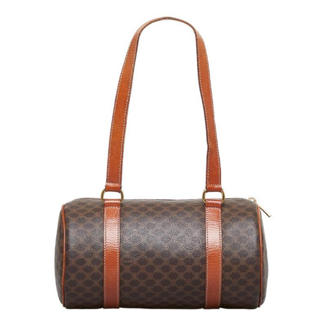 Celine Macadam Handbag MC96 Brown PVC Leather Ladies