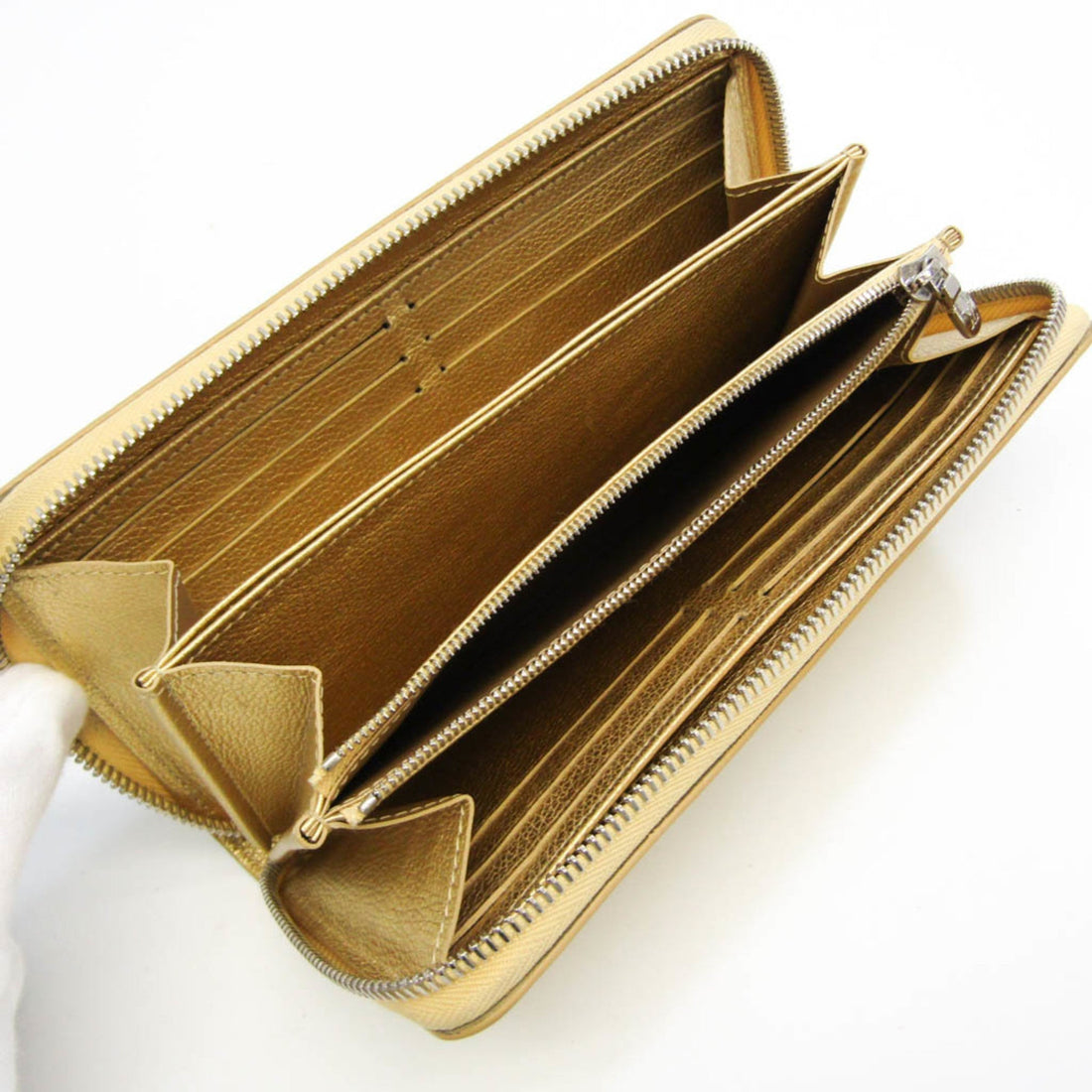 LOUIS VUITTON Zippy Lock Me Japan Limited M63816 Women's Calf Leather Long Wallet [bi-fold] Gold