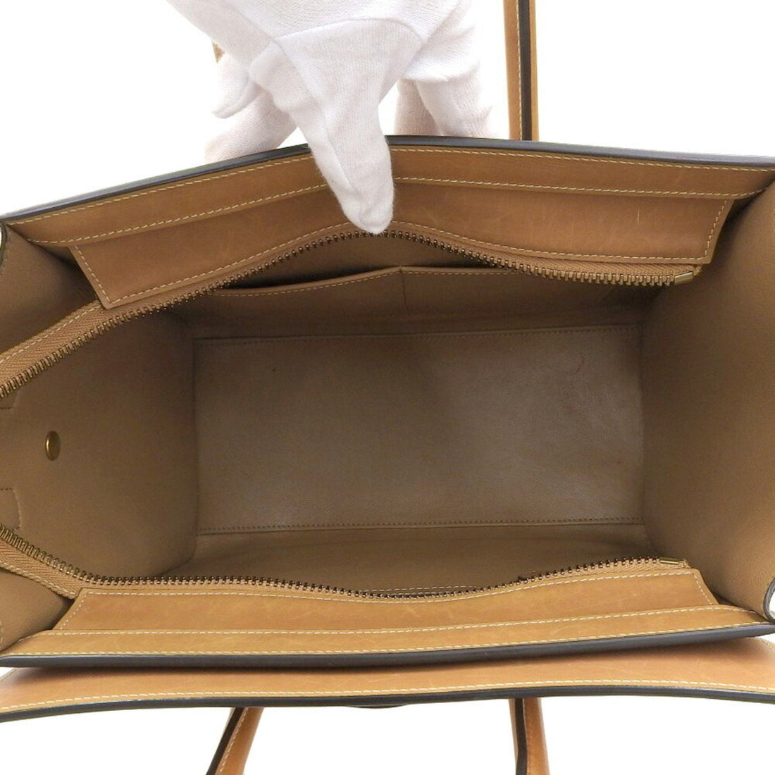 Celine luggage micro shopper tricolor handbag beige mint green 167793 A03 15LK