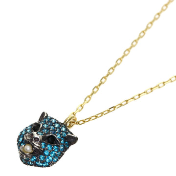 Gucci Le Marche de Merveille Paraiba Topaz Spinel Pearl Necklace K18 Yellow Gold / SV Ladies GUCCI