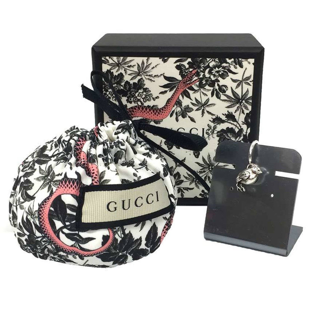 Gucci interlocking G with tick (chick) detail clip earrings 635584 AG925 silver