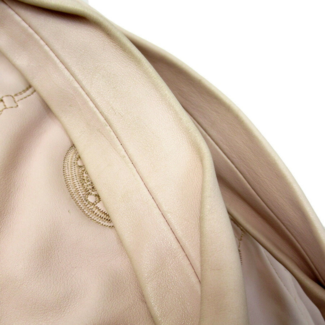 Celine Handbag Macadam Pink Beige Leather