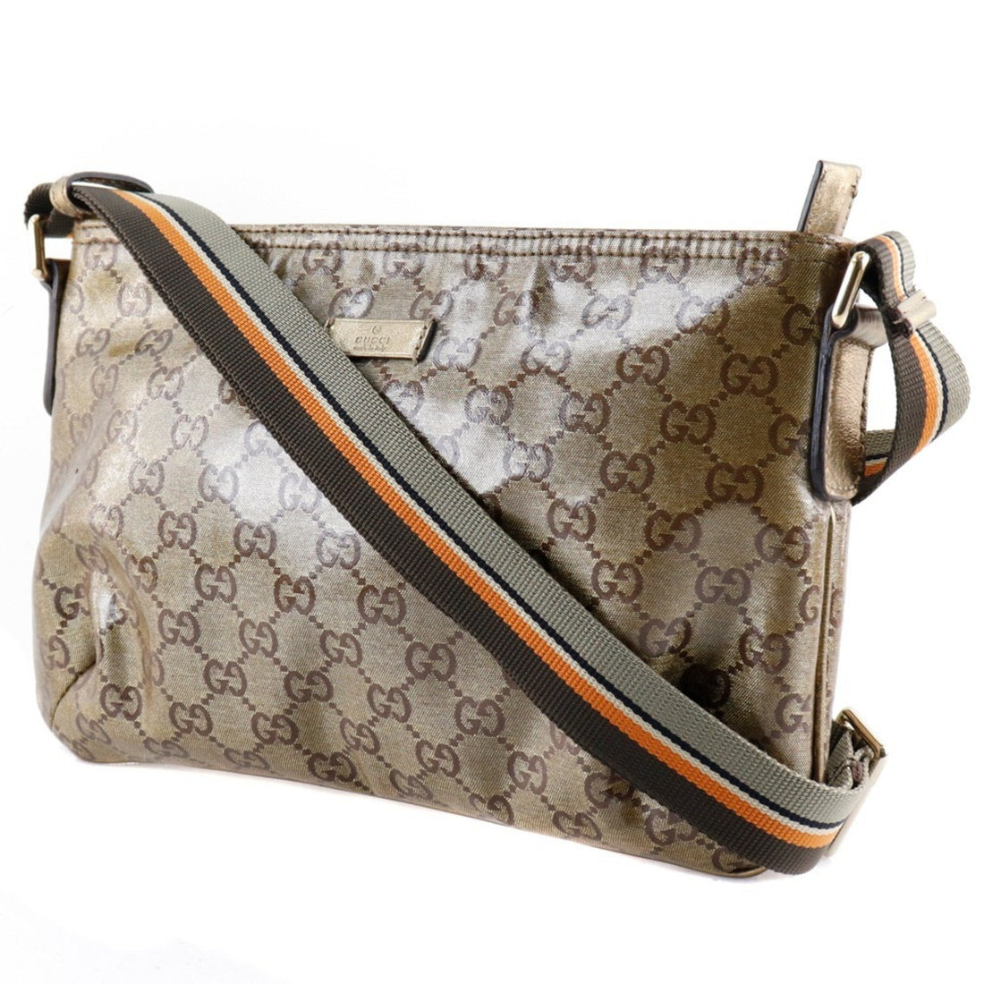 Gucci GG Crystal 189749 PVC Gold Women's Shoulder Bag