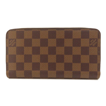 LOUIS VUITTON N41661 Zippy Damier Ebene Long Wallet Canvas Women's