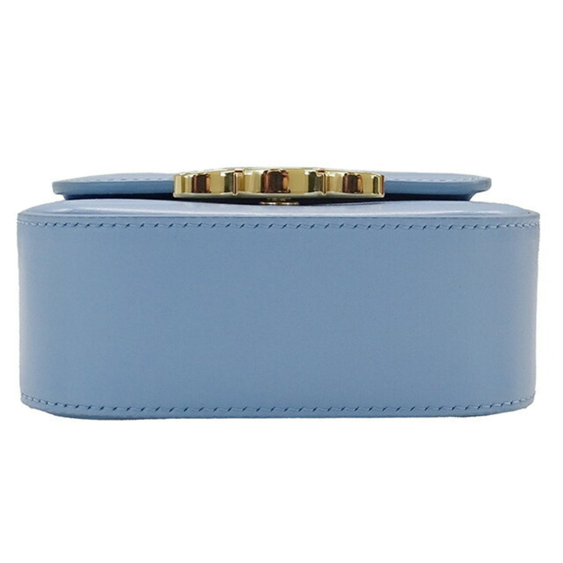Celine Bag Women's Triomphe Shoulder Shiny Calfskin Celeste Light Blue