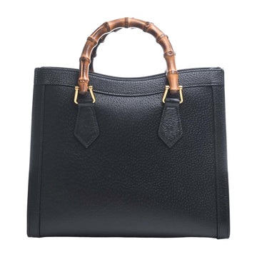 GUCCI Bamboo Leather Diana Double G 2WAY Handbag 702721 Black Ladies